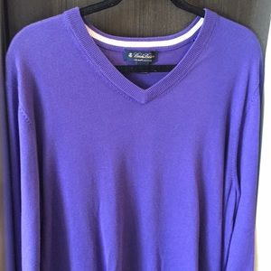 Purple Brooks Brothers sweater. Supima cotton.